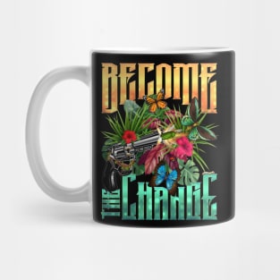 Gun Shooting Butterflies -  Become the Change Mug